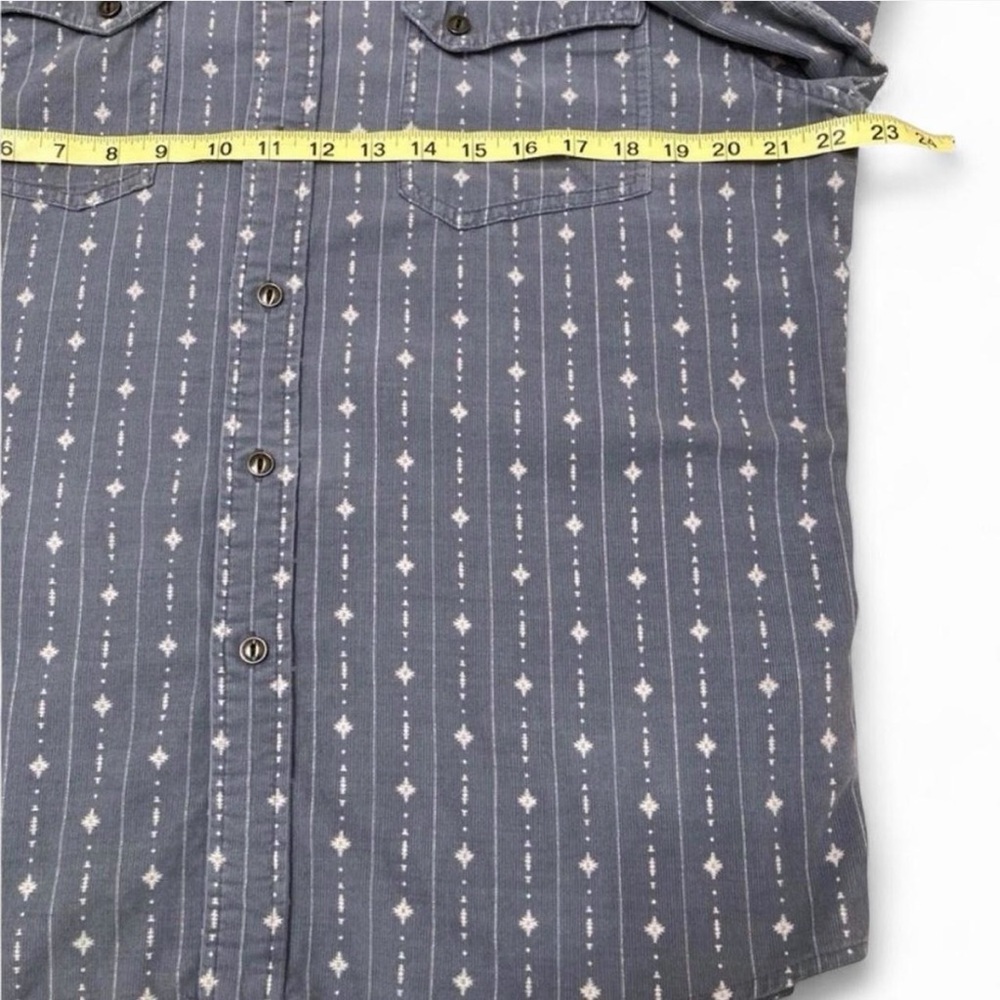 Pendleton Corduroy Gray Diamond Pattern Button Up… - image 5
